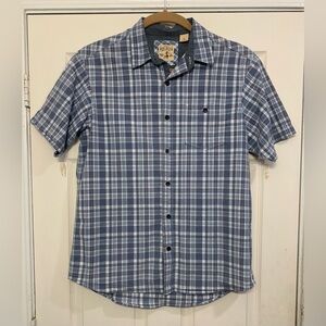 Red Head Men’s Gray Blue Plaid Button Down Large Shirt.           3215